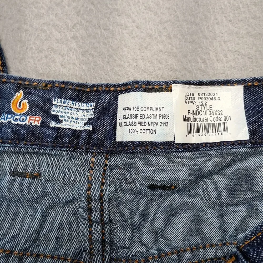 LAPCO FR Flame Resistant Denim Work Pants Men 34x32 Utility Carpenter Oilfield